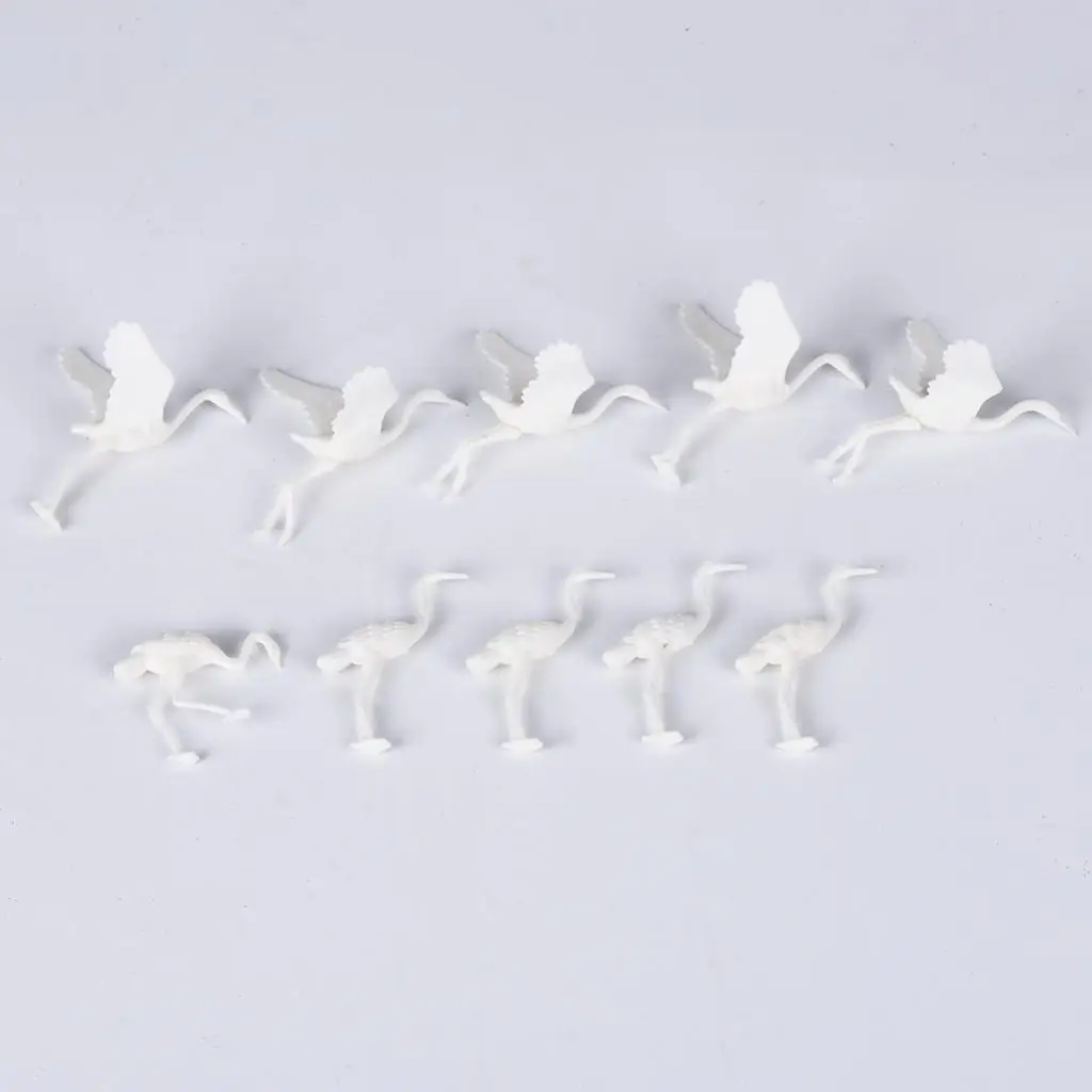 10 шт. пластиковые миниатюрные японские фигурки журавлей для