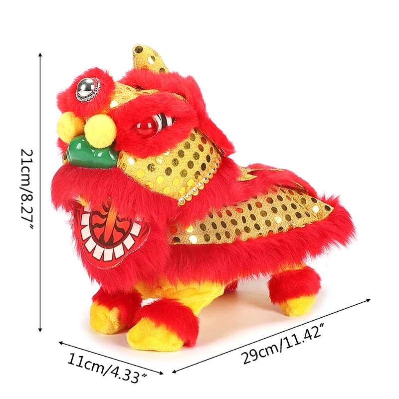 

New Year Electric Lion Dance Robot Interactive Flashing Lucky Lion Toy Plush