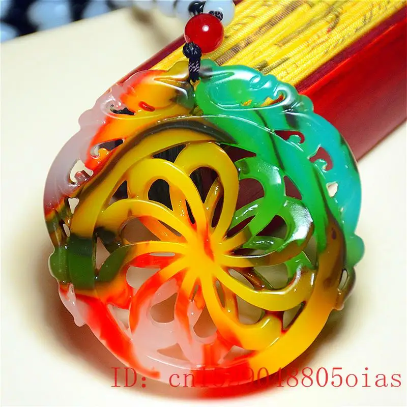 Натуральный цвет китайский Нефритовый дракон ожерелье из бисера очаровательное