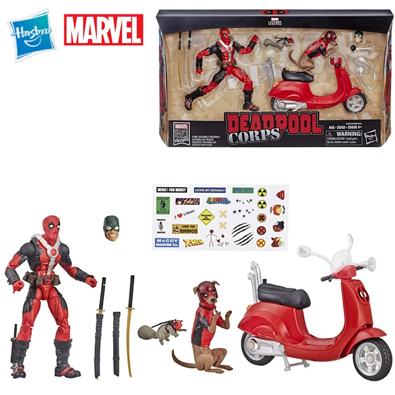 

Фигурки героев мультфильма Hasbro Legends, серия 6 дюймов, корпус Дэдпула, догпула, со скутером и аксессуарами, аниме Модели, коллекционные украшен...