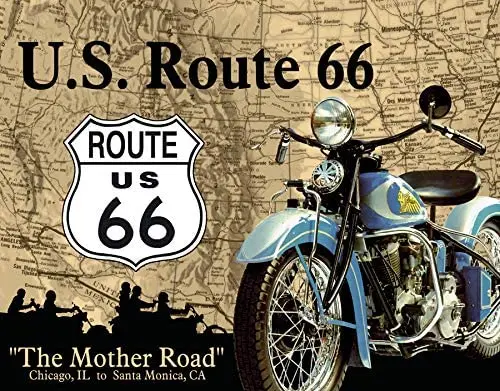

Route 66 since 1926 Vintage Rustic Home Bar Pub Hotel Restaurant Coffee Shop home Decorative Metal Retro Metal Tin