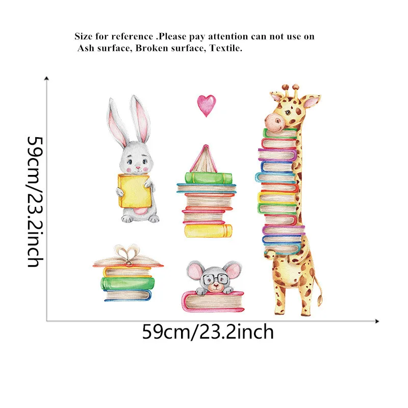 Мультяшные наклейки на стену с ридером кролика для детской комнаты спальни