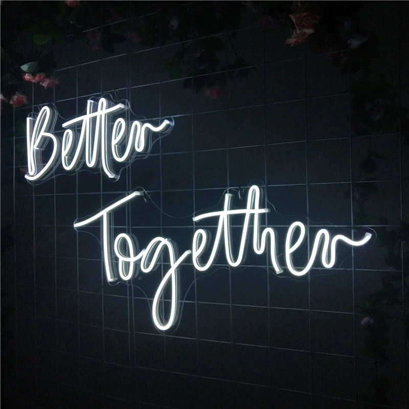 

Better Together Neon Sign Custom Wedding decoration lights Led mural For Room Party Bar Home Marry Decor Wall Letters