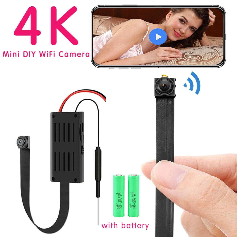 4K WiFi Mini Camera DIY Tiny Surveillance camera with Wireless Security Live Streaming Remote Control Video Recorder hidden TF
