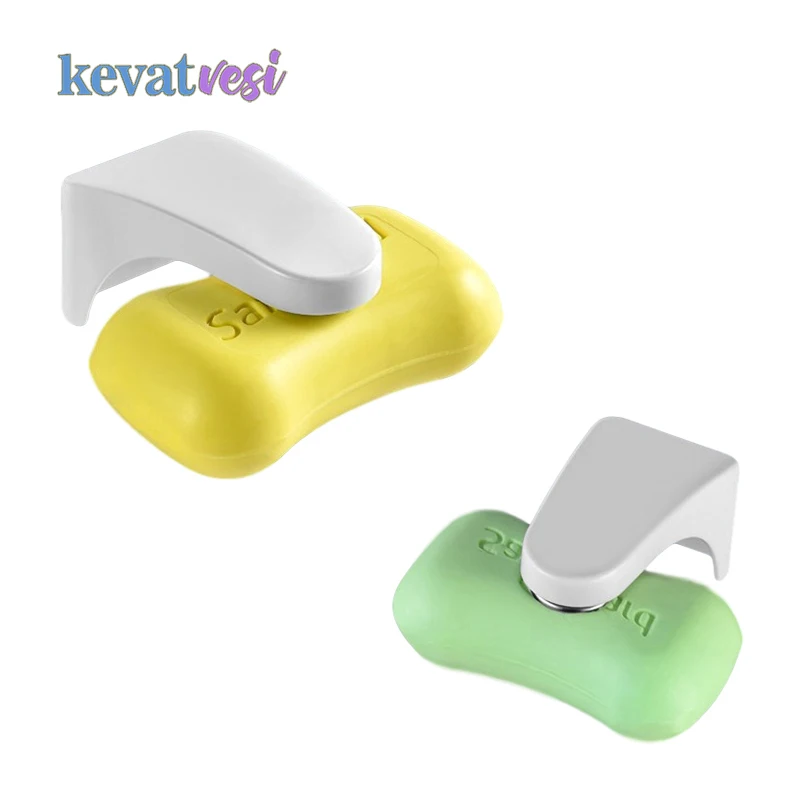 

Магнитная подвесная мыльница, волшебная стойка для хранения, бытовой пластиковый держатель для мыла без отверстий, органайзер для мыла