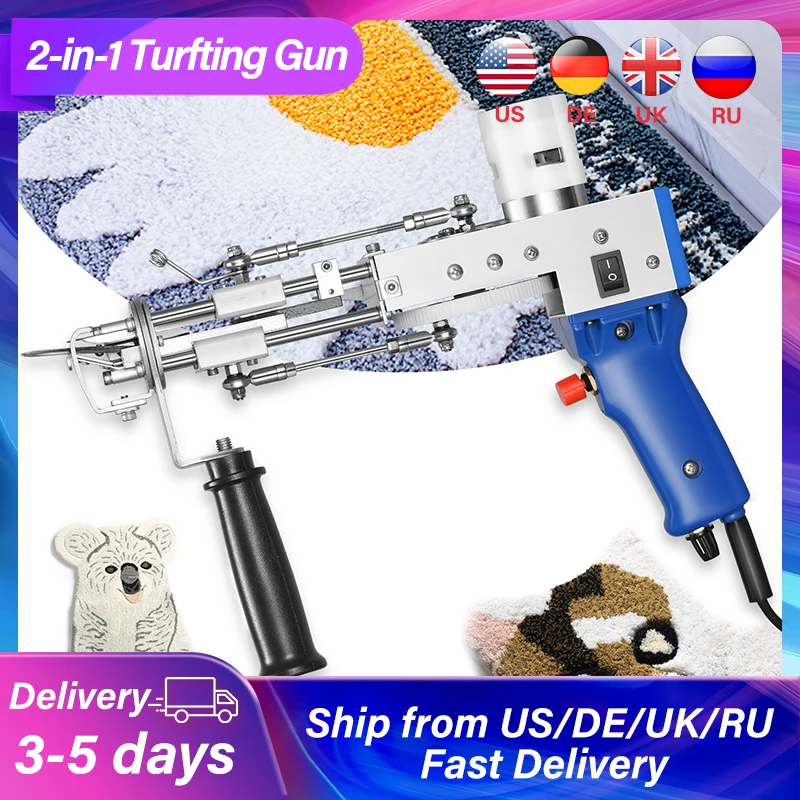 

2 in 1Cut Loop Pile Electric Tufting Gun Rugs Wall Tapestries Hand Tufting Gun Carpet Weaving Kniting Machine EU US UK Plug