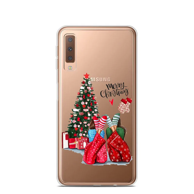 TPU Мультяшный Рождественский чехол для samsung Galaxy A10 A30 A50 A70 A80 Санта Клаус мягкий чехол TPU для samsung A6 A7 A8 Plus A9 - Цвет: TPU