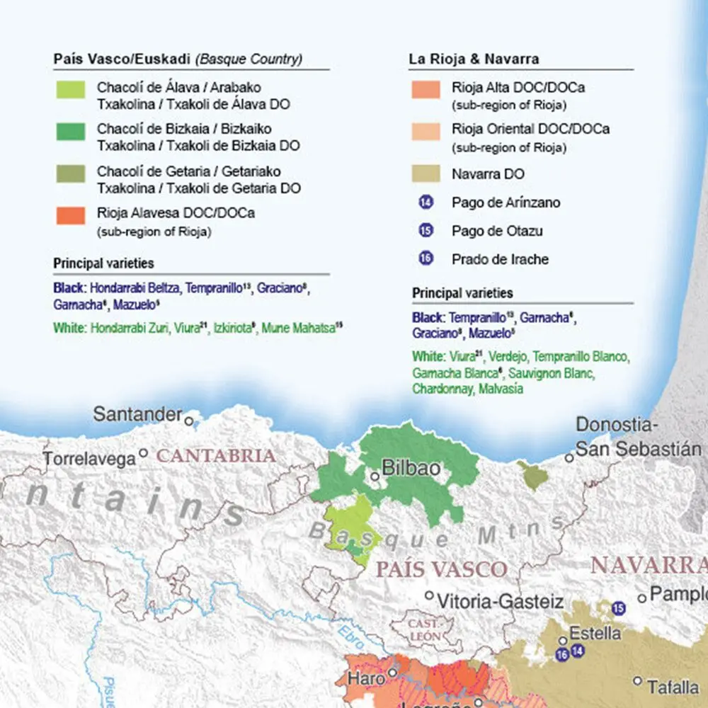 

84*59cm Map of The Spain Wine Region (In Spainish) Wall Art Poster Canvas Painting Living Room Home Decoration School Supplies