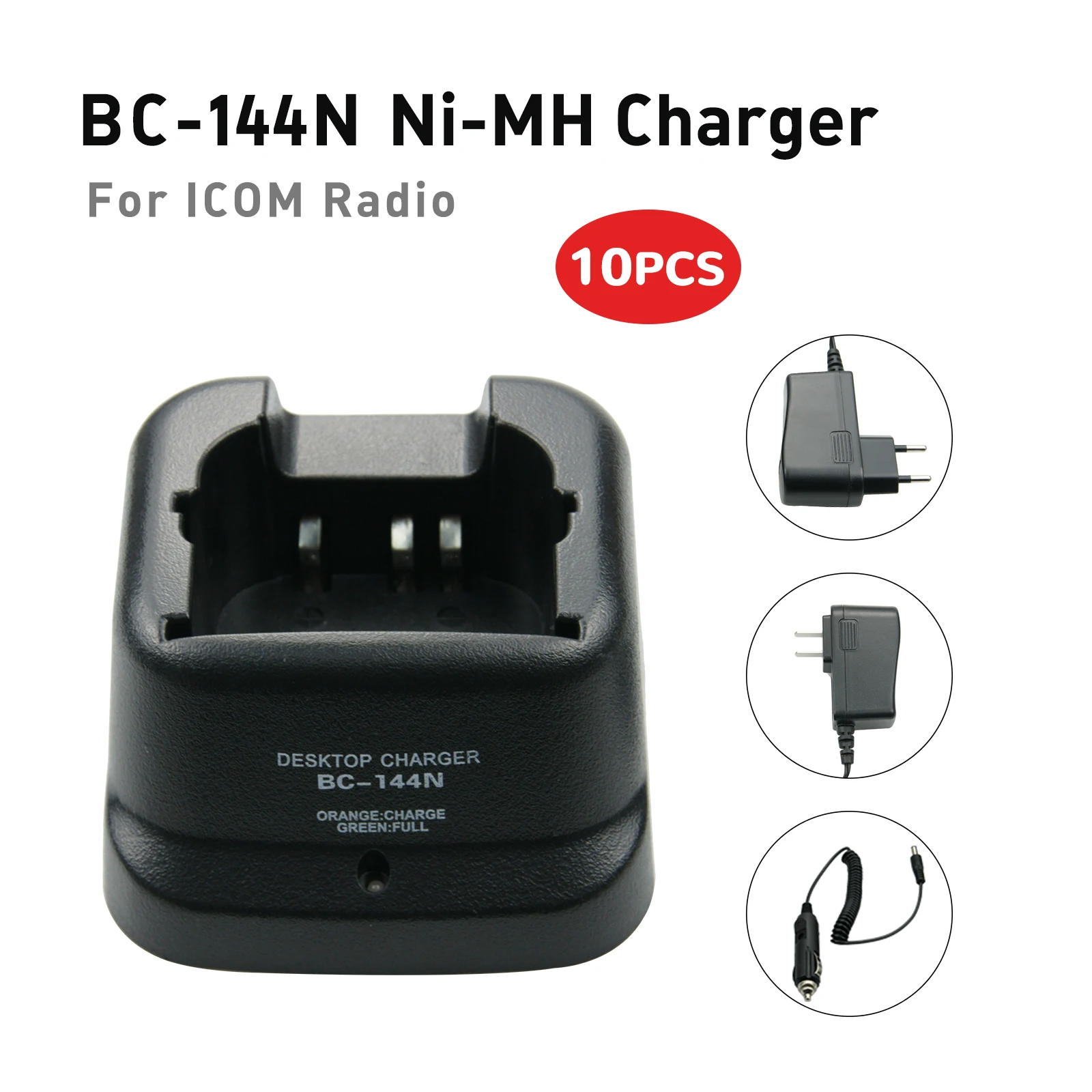 10X Walkie Talkie Charger for Icom IC-A6 IC-A6E IC-A24 IC-A24E IC-F3GT IC-F3GS IC-F4GT IC-F4GS IC-F11 IC-F11BR IC-F11S IC-F12