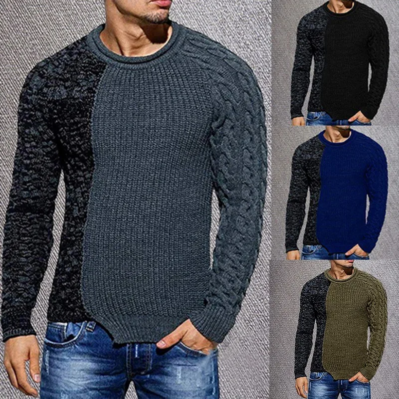 CYSINCOS мужской брендовый Повседневный свитер Agasalho Masculino, с круглым вырезом, в полоску, тонкий, с длинным рукавом, в стиле пэчворк, мужской вязаный пуловер, одежда