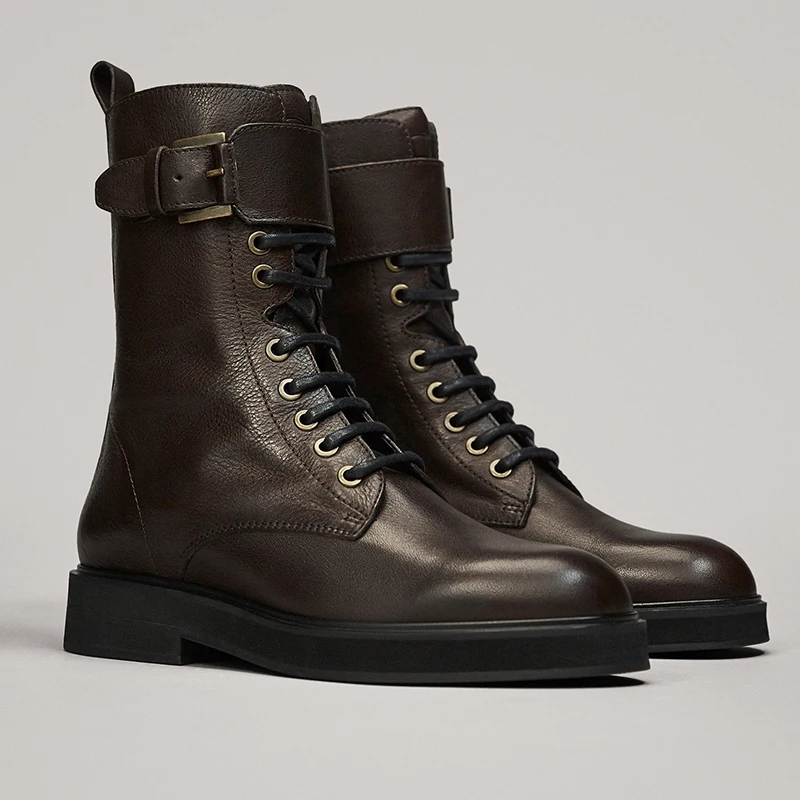 Увядшие Высокие Ботинки Martin в английском ретро стиле из воловьей кожи на мягкой