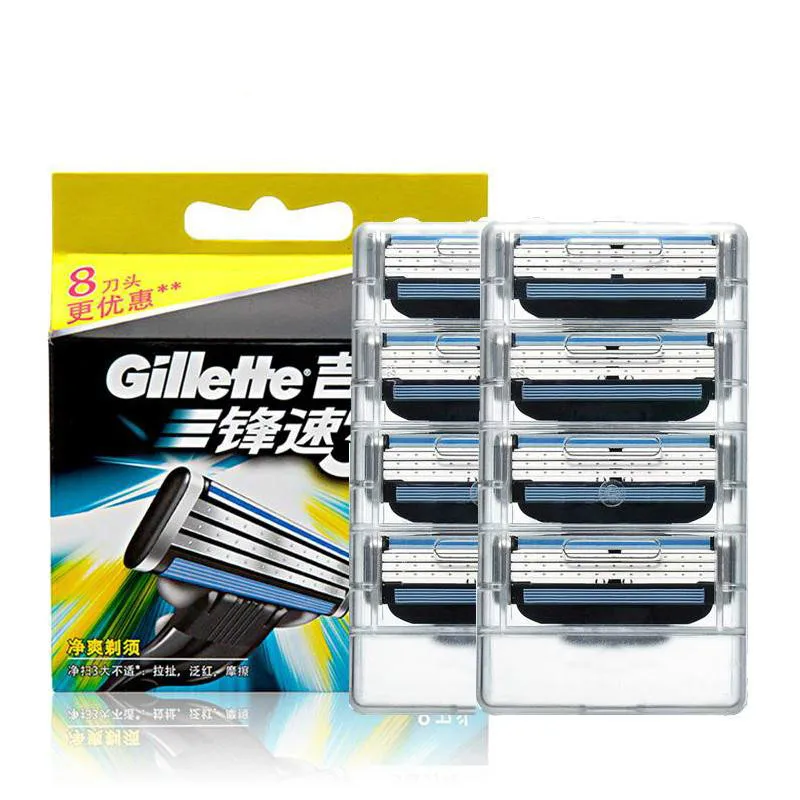 Оригинальные бритвенные лезвия Gillette Mach3 для мужчин 3 слойная бритва бритвенный