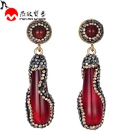 new arrival 2020 natural stone drop earrings for women cubic zircon red earrings fashion jewelry 2020 wholesale dropshipping