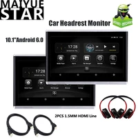 10 1 inch android 6 0 car headrest monitor hd 1080p video mp5 ips touch screen wifi usb sd hdmi fm bluetooth mirror link