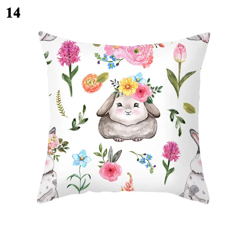 Happy Easter Cute Rabbit Pillow Cover Decorative Cushion For Sofa Home Car Covers Decor Cartoon Pilowcase | Дом и сад