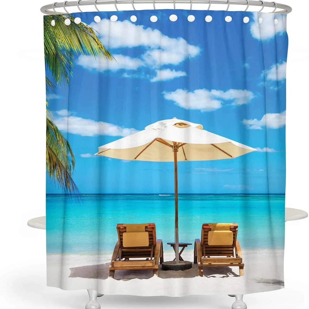 Занавеска для душа из ткани с цветами водонепроницаемые шторы ванной красивым