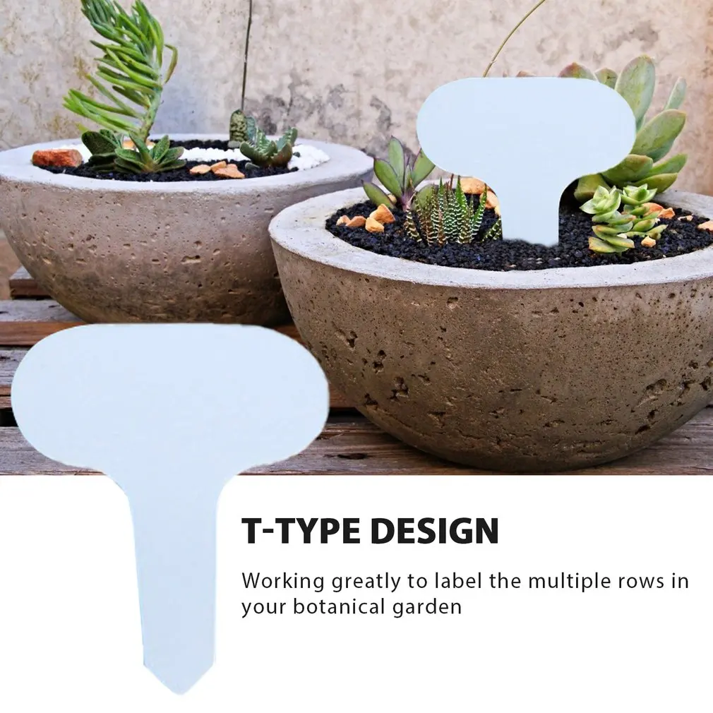 

100Pcs Plastic T-type Garden Tags Ornaments Plant Flower Label Nursery Thick Tag Markers For Plants Garden Decoration