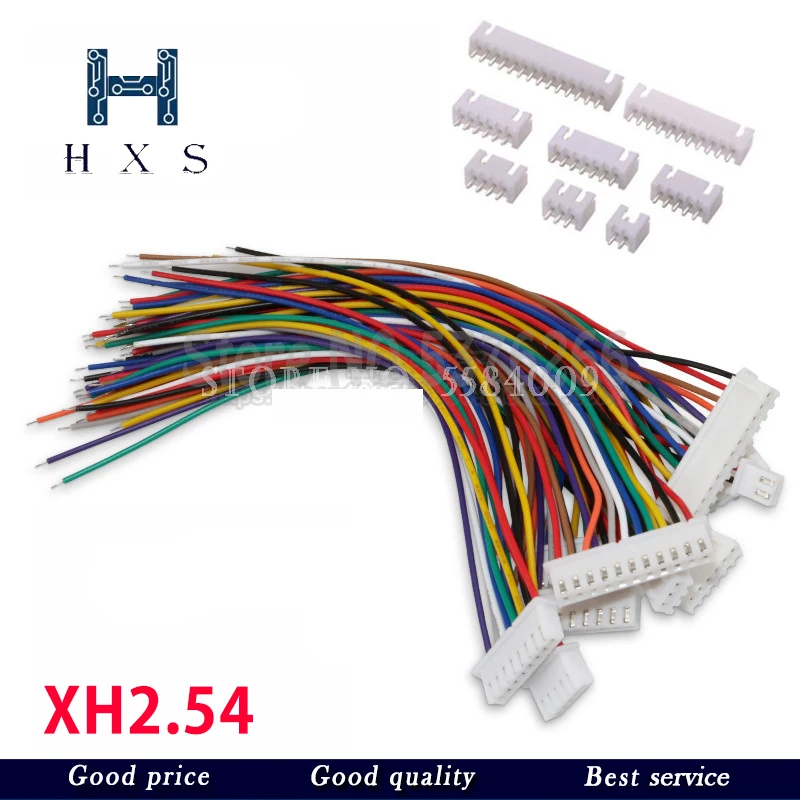 

10 комплектов JST XH2.54 2,54 мм проводной кабельный разъем шаг Штекерный разъем 300 мм 200 мм провод 1007-26AWG 2/3/4/5/6/7/8/9/10/11/12