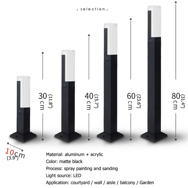 

8M Outdoor LED Lawn Light Aluminum Waterproof Garden Lamp Creative Decorative For Villa Duplex Park