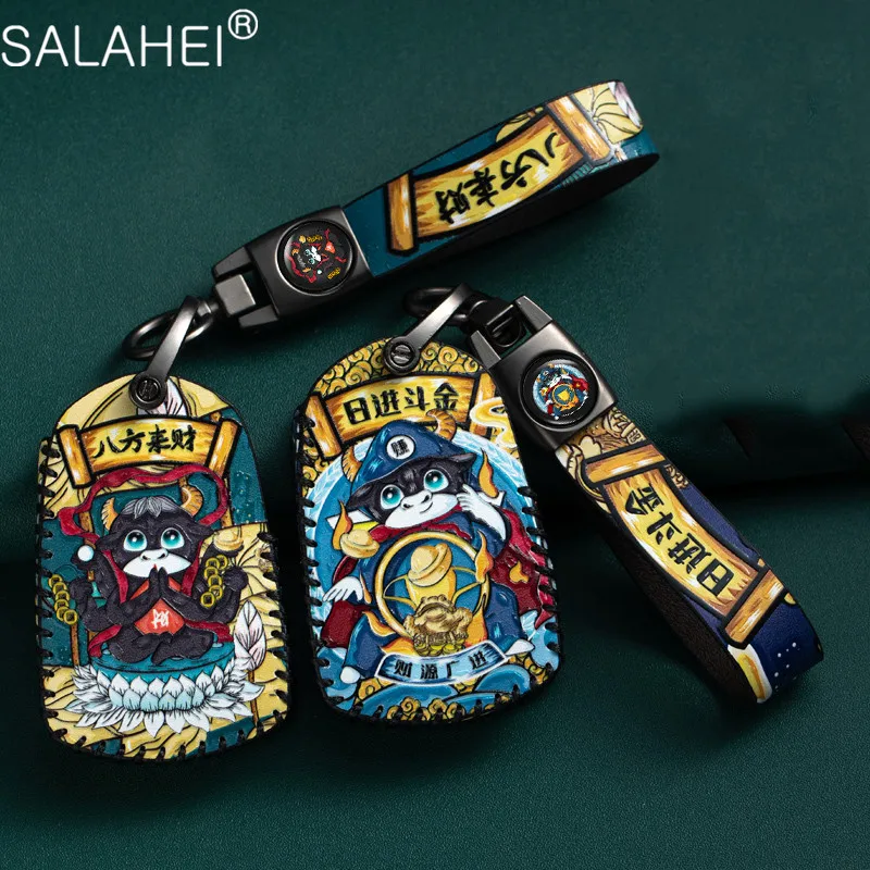 

Leather Car Key Case Cover For Cadillac Escalade CTS XTS ATS ATS-L XLS SRX 28T CTS-V XT5 CT5 CT6 2015-2018 2019 2020 Accessories