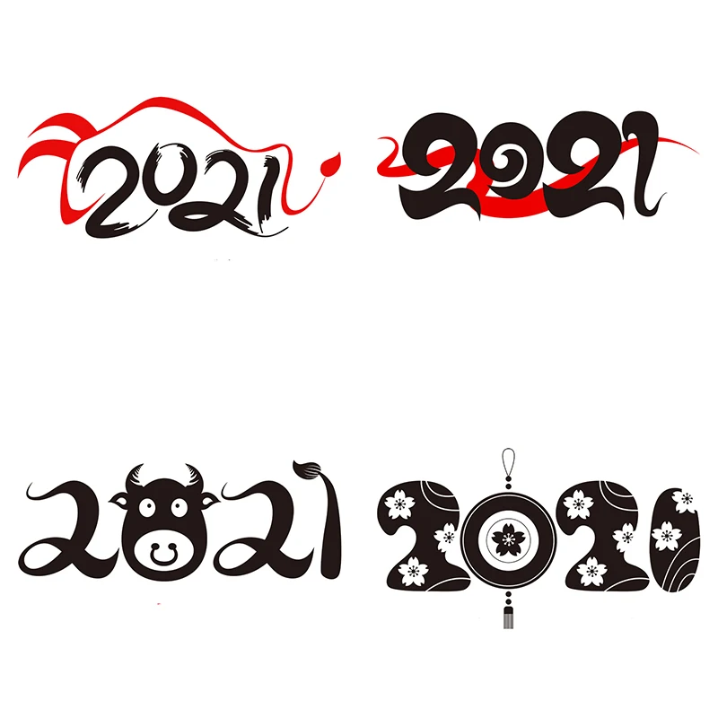 

Three Ratels C564 New year's stickers for 2021 Home decoration decals car stickers