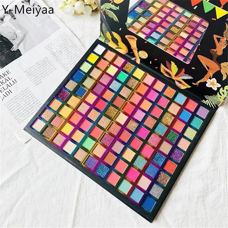 

99 Colors Brazil Eyeshadow Palette Pigmented Pressed Powder Shimmer Eye Shadow Matte Glitter Stage Party Eyeshadow Palette 40