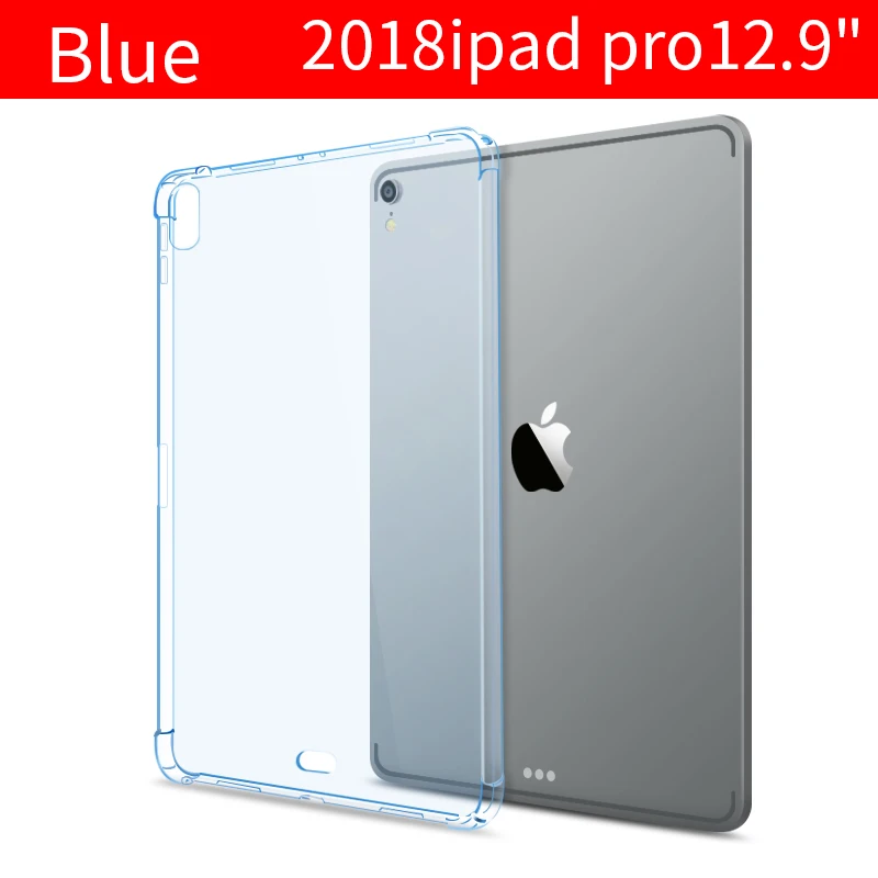 Чехол для iPad Pro 12," 11" 4 угловой противоударный прозрачный чехол тонкий силиконовый мягкий ТПУ чехол для планшета funda coque - Цвет: pro12.9-Blue