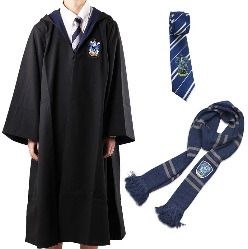 Хогвартс Поттер халат Hufflepuff Ravenclaw Гриффиндор Слизерин Поттер костюмы накидка плащ галстук шарф Гермиона Рождественский подарок