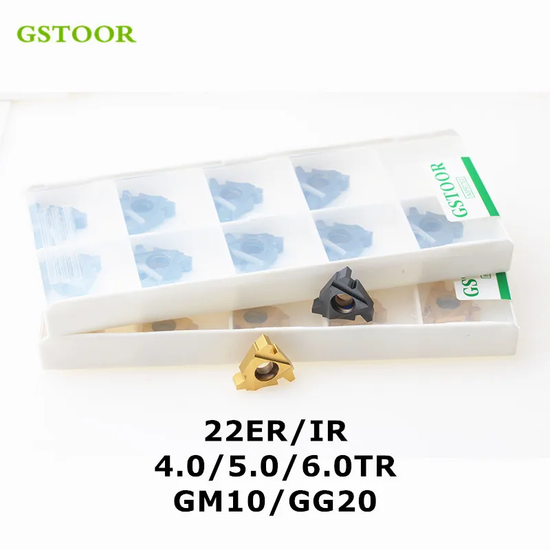 

Токарные инструменты 22ER 22IR 4.0TR 5.0TR 6.0TR GM10 GG20 для токарного станка с ЧПУ, режущие пластины, карбидные режущие лезвия для P M, 10 шт.