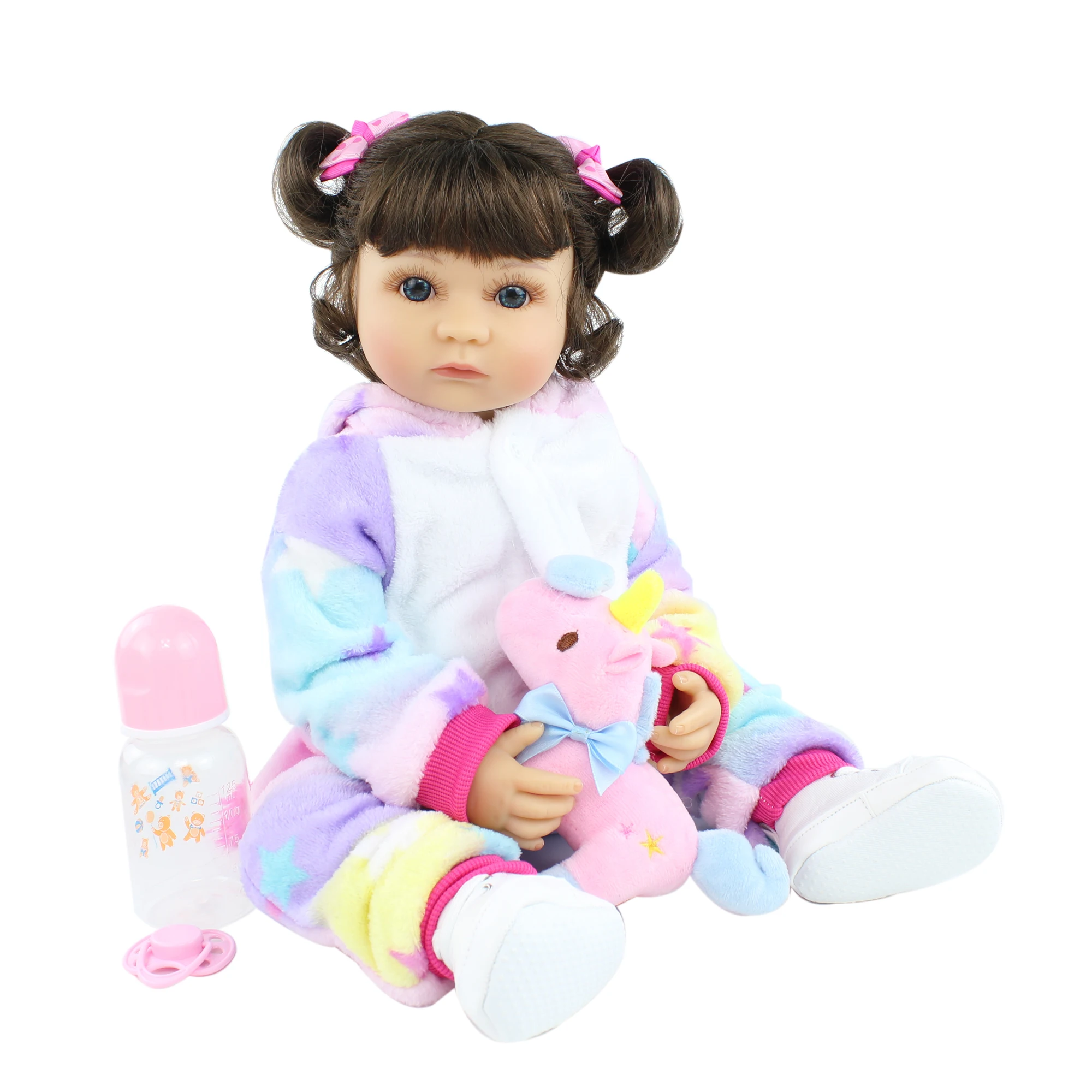 

BZDOLL 55 CM Full Body Silicone Reborn Baby Doll Toy Lifelike Vinyl Dress Up Princess Girl Boneca Birthday Gift