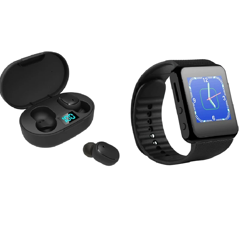 

Bluetooth Смарт-часы Mp3 с цифровым дисплеем E6S, TWS Bluetooth-гарнитура