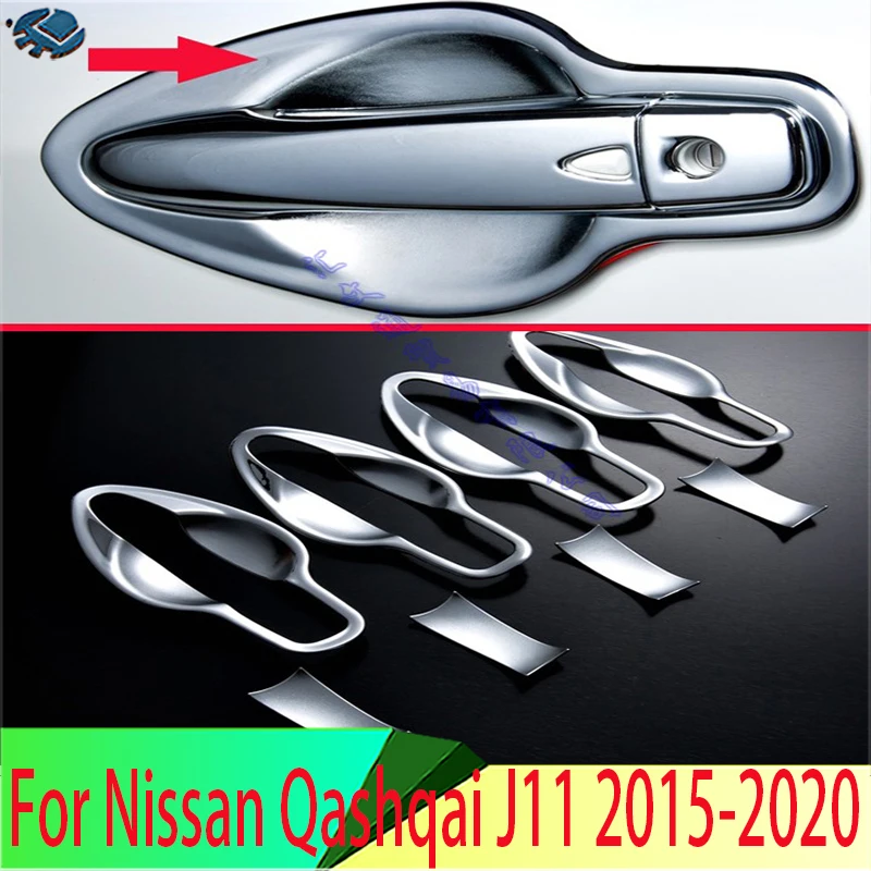 Хромированная крышка дверной ручки из АБС-пластика для Nissan Qashqai J11 2016 2017 2018 2019 |