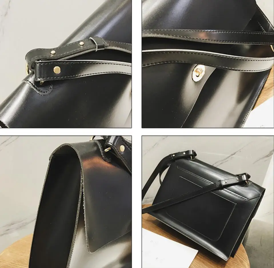 

Retro Fashion Female Big Bag 2021 New Quality PU Leather Women's Designer Handbag Ladies Briefcase Tote Shoulder Messenger Bags