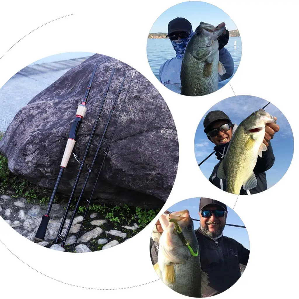 

Sougayilang 2.1M 2.4M Baitcasting/Spinning Fishing Rod Portable 4 Section M Power Carbon Travel Lure Fishing Pole Tackle Tool