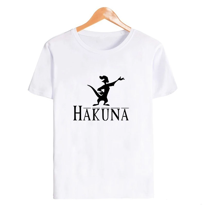 19bk009-white Showtly Hakuna Matata Women Harajuku Ullzang the lion king T-shirt Femme Homme Summer Tshirt Fashion Top Tee Female T Shirt - Цвет: 19bk009-white