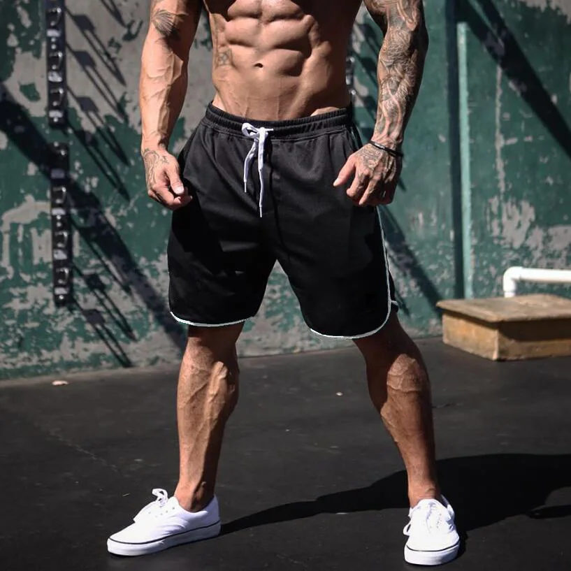

Summer Joggers Shorts Mens Fitness Gym Short Pants Bodybuilding Workout Mesh Quick Dry Beach Shorts Male Sportswear Bottoms
