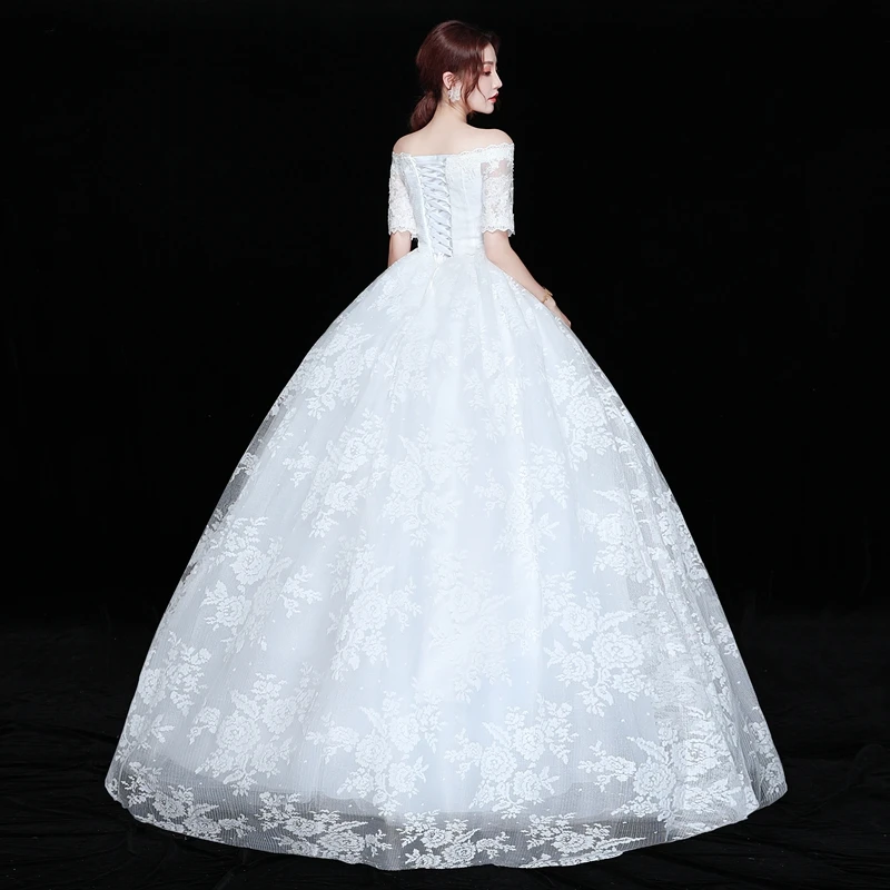 Горячая Распродажа кружевное сексуальное свадебное платье с рукавом до лодочки