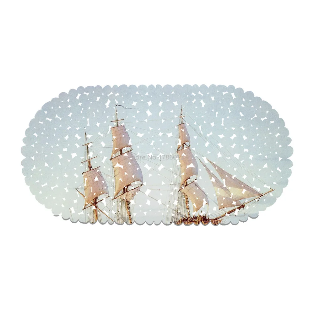 

Sailing Boat Hand Drawing Balcony Bathroom Mat Hydrophobic Anti-skid Door Mat Swimming Pool Public Place Non-slip Mat