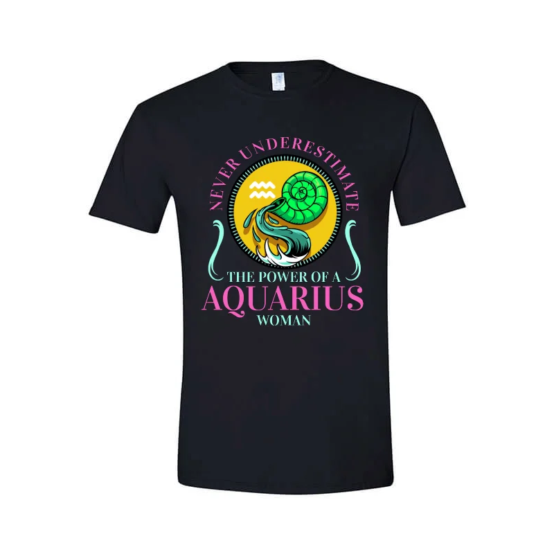

LADIES AQUARIUS T-SHIRT JANUARY FEBRUARY BIRTHDAY GIFT Fashion Men T Shirt Free Shipping Top Tee 2018 Newest Fashion