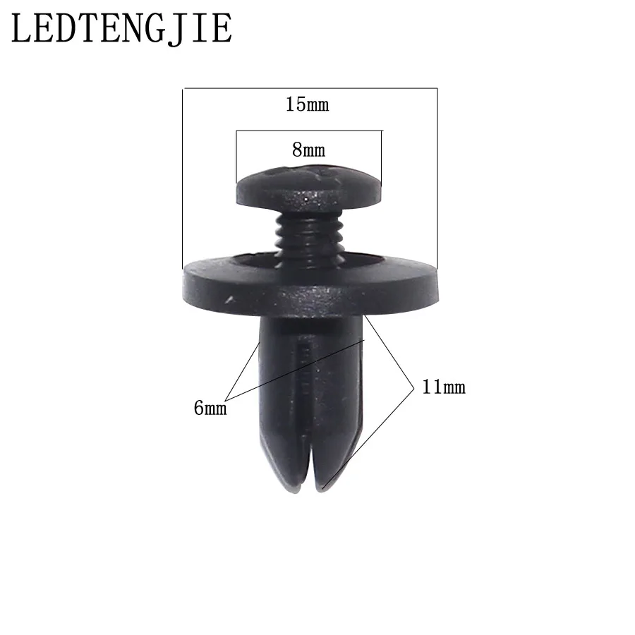 

LEDTENGJIE 200pcs 6mm Hole Black Auto Fastener Vehicle Car Bumper Clips Retainer Rivet Door Panel Fender Liner For Toyota