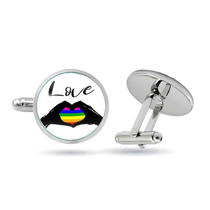 Gay Pride красочные радужные запонки с флагом для рубашки LGBT флаг лесбиянок
