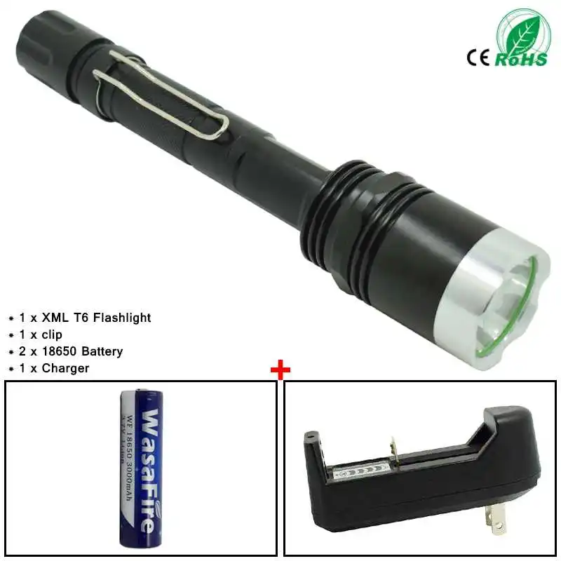 1000LM XML T6 портативный фонарь 5 режимов водонепроницаемый светодиодный для