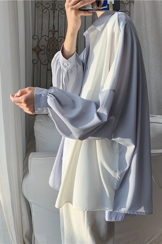 

Korean Style Shirts Casual Loose Harajuku Autumn Long Sleeve Streetwear Button Up Shirt Ropa Hombre Men's Clothing DB60SH