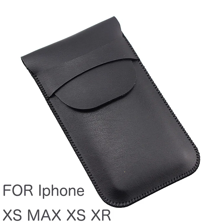 

Multi-more phone Universal holster Lidded Straight leather case retro simple style pouch for Iphone XS MAX pouch XS XR