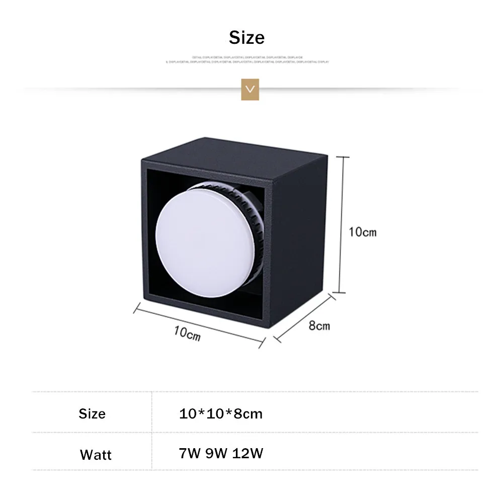 

Surface Mounted Led Downlight Ceiling Led Light 7W 9W 12W GX53 Bulbs Replaceable 45 Adjustable For Living Room Bedroom Kitchen
