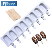 allforhome 841 hole silicone ice cream mold ice pop cube popsicle barrel mold dessert diy mould maker tool with popsicle stick