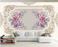 3d wallpaper with custom photo mural european pattern flowers in the living room home decor 3d photo wallpaper on the wall