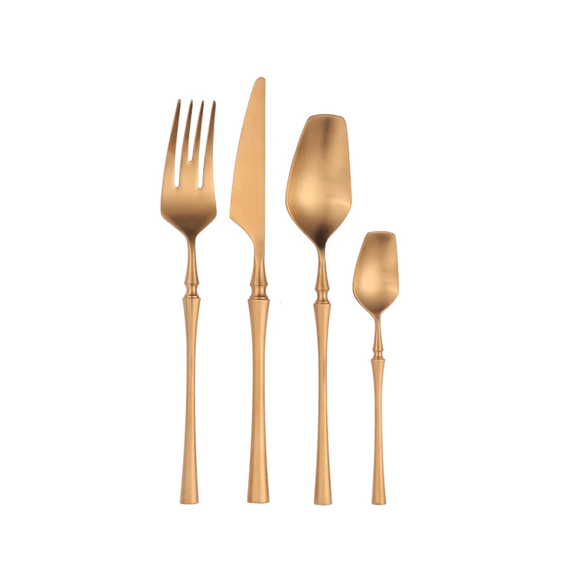 4 шт./компл. наборы посуды из черного золота столовые приборы нержавеющей стали