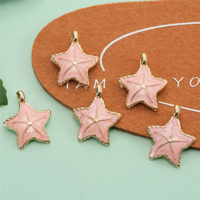 

Подвески из сплава в форме звезды, морской звезды, эмалированные, 10 шт./лот