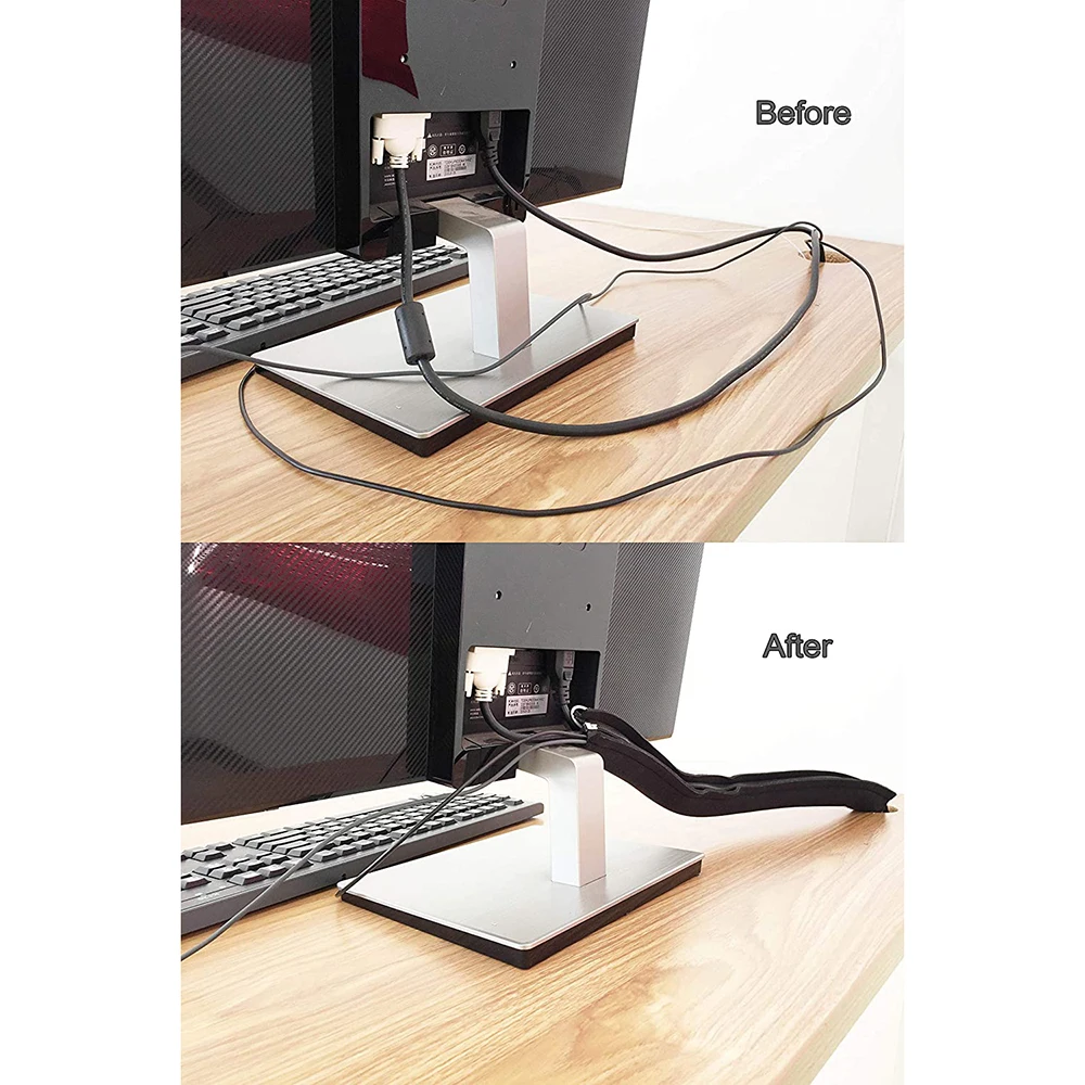 

8Pcs Cable Management Sleeve, Cord Management System for TV / Computer / Home Entertainment, Flexible Cable Sleeve